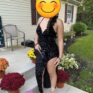 Black glitter evening gown ( shein)